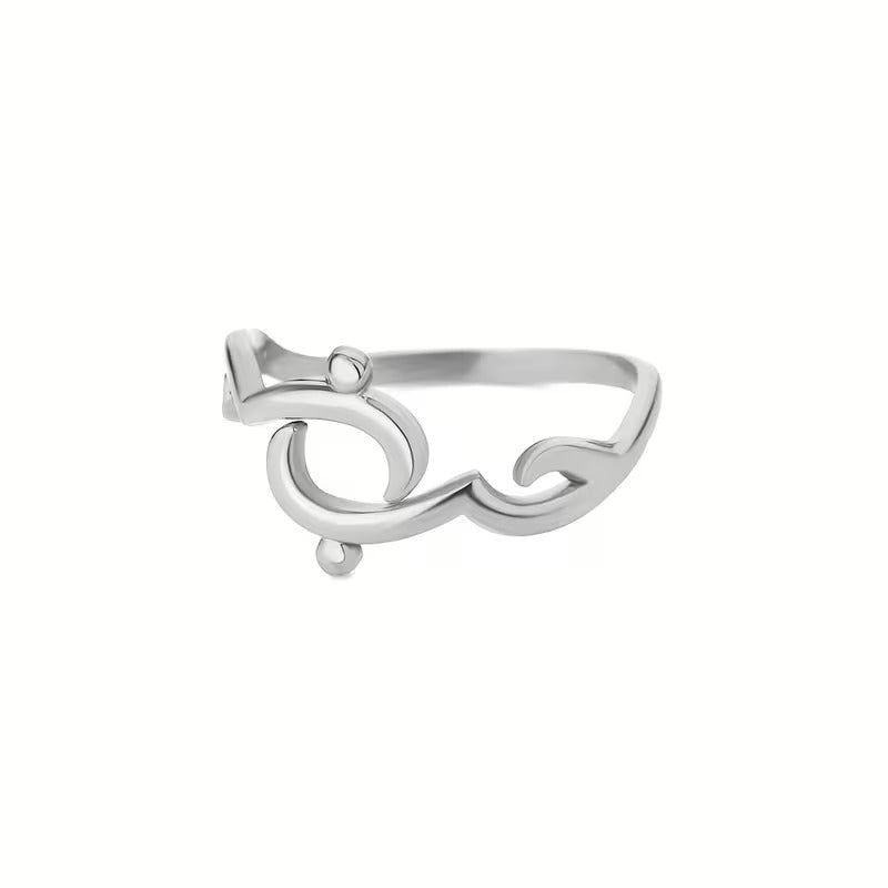 Arabic Letter Stainless Steel Ring