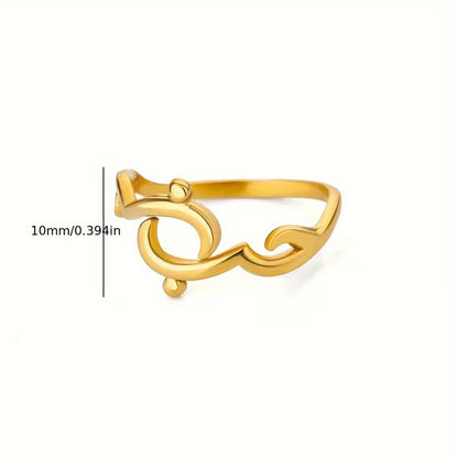 Arabic Letter Stainless Steel Ring