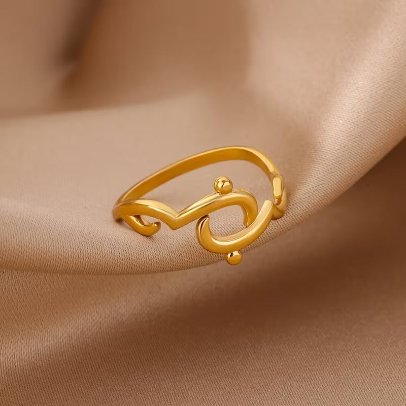 Arabic Letter Stainless Steel Ring