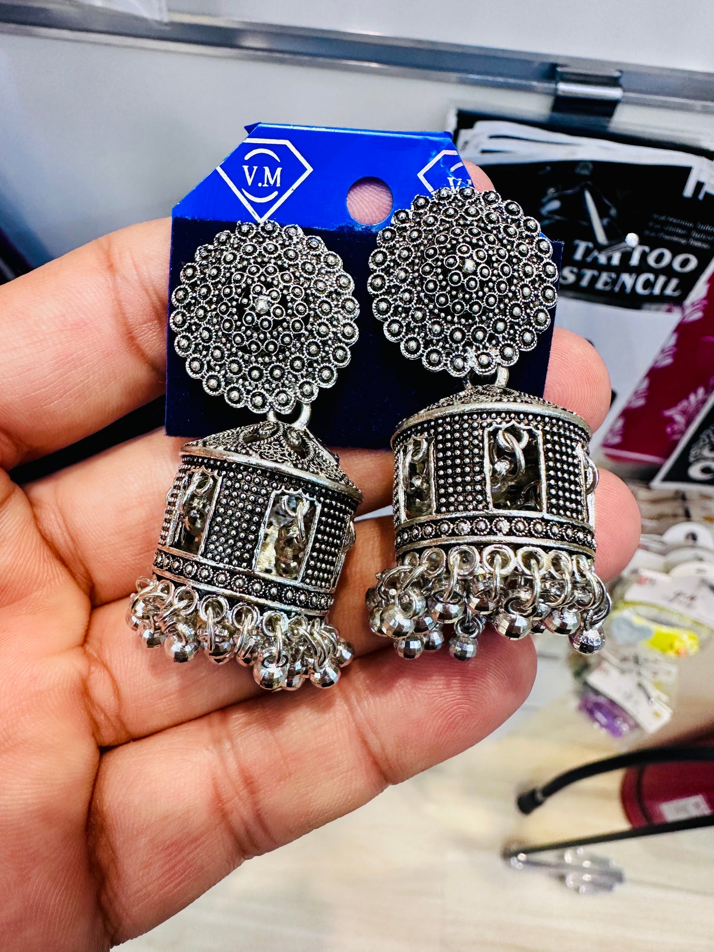 Silver Grey Jhumka