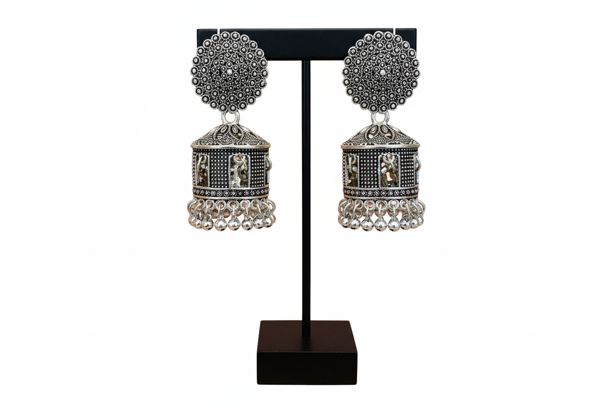 Silver Grey Jhumka