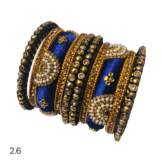 Blue Kundan & White Pearls Karda Set