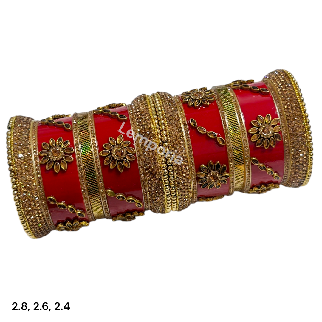 Kundan and Stone Red Choorda