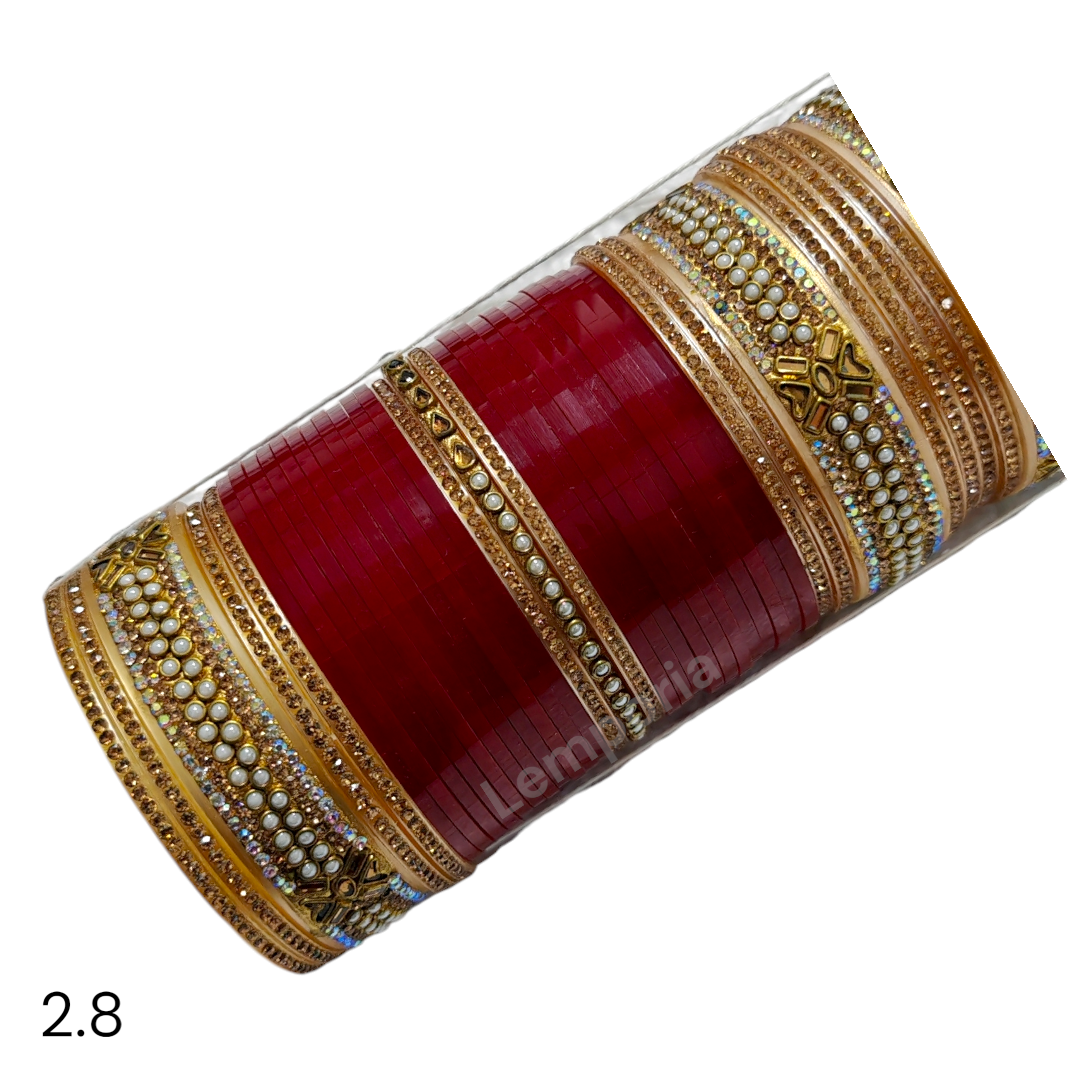 Rani Red, White & Gold Choorda