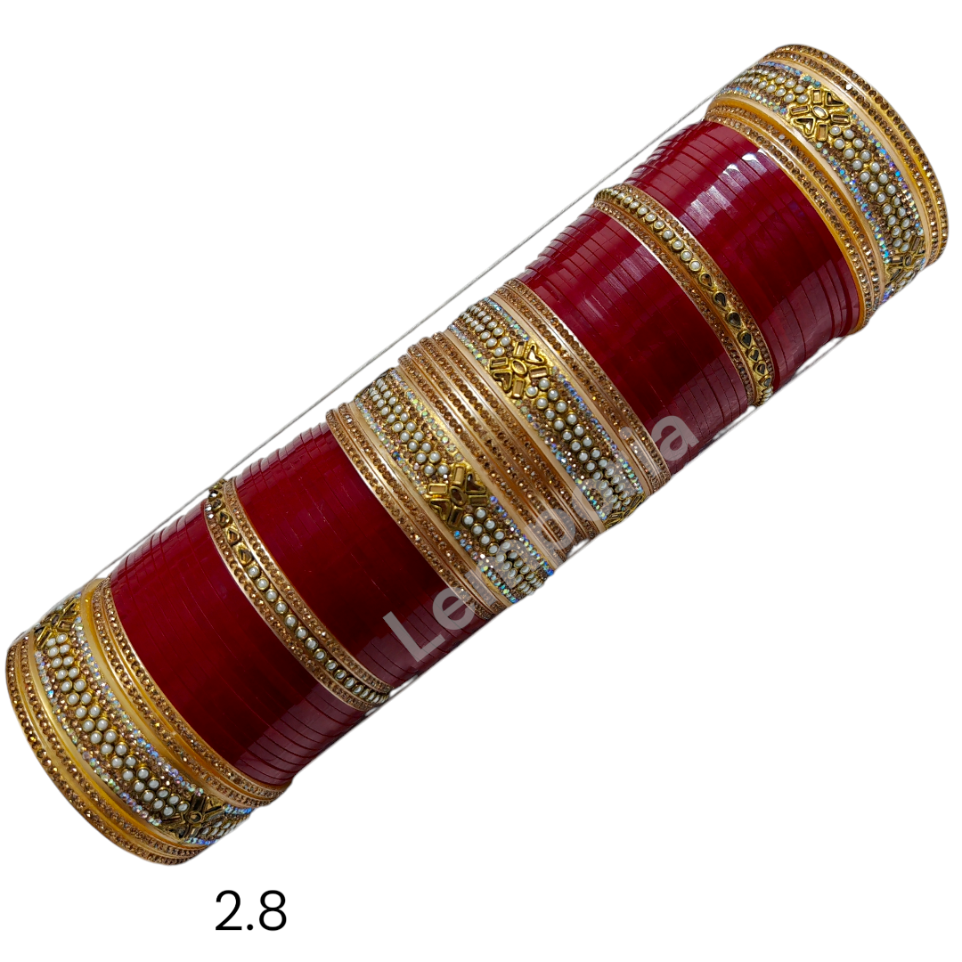 Rani Red, White & Gold Choorda