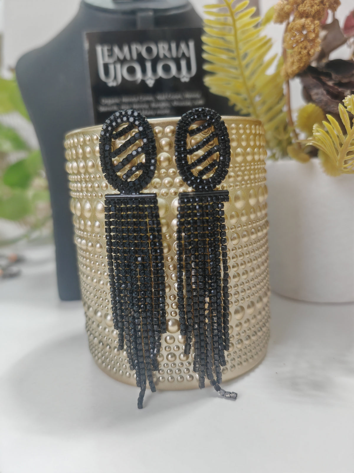 Black Mesh - Jhumka Style