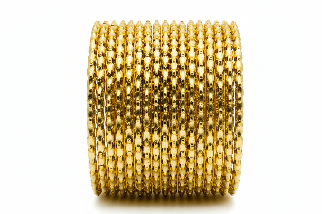 DOTS - Metal Bangles with Golden Dots