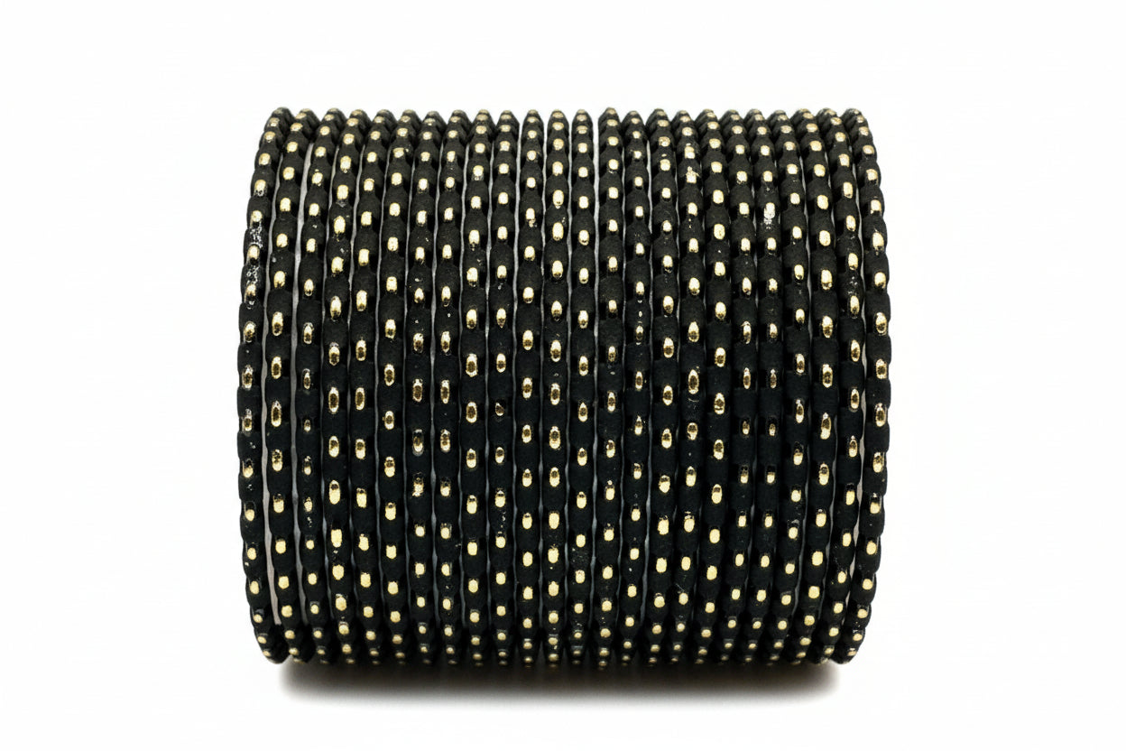 DOTS - Metal Bangles with Golden Dots