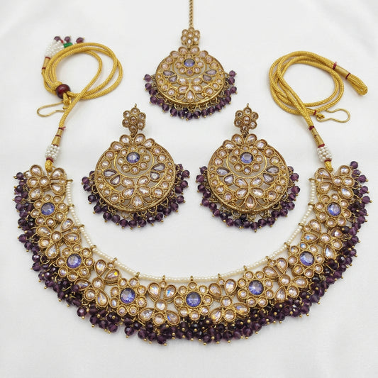 Purple Pari Kundan Style