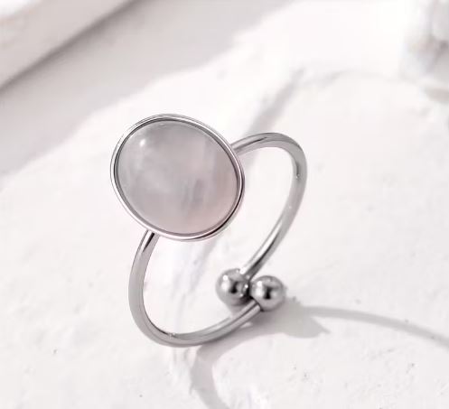 Moonstone Adjustable Steel Ring