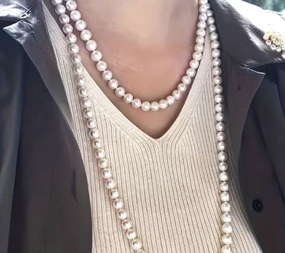 Pearl Long Necklace One Layer