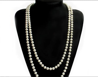 Pearl Long Necklace One Layer
