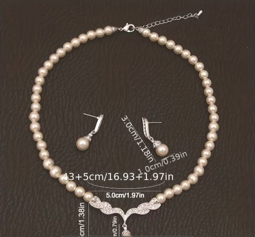 Pearl Necklace And Earring Set