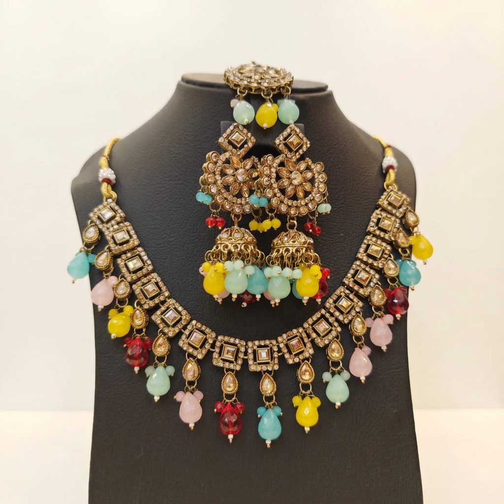 Multi Beads Long Jhumka Style