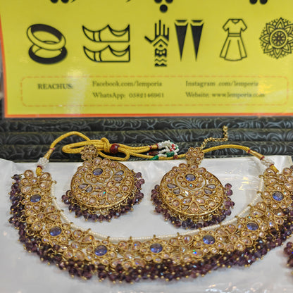 Purple Pari Kundan Style