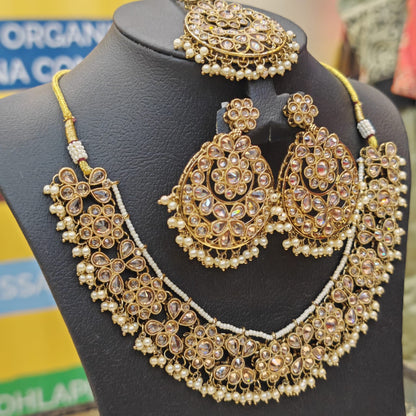 Kundan gold pink