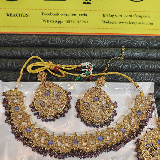 Purple Pari Kundan Style