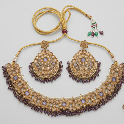 Purple Pari Kundan Style